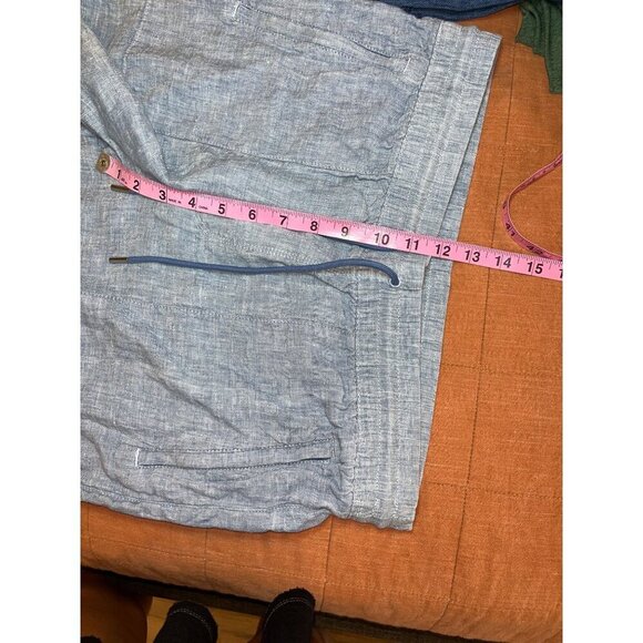 Athleta Cabo Linen Jogger Pants Size 12 Light Blue Elastic Waist & Drawstring WO - Picture 7 of 9